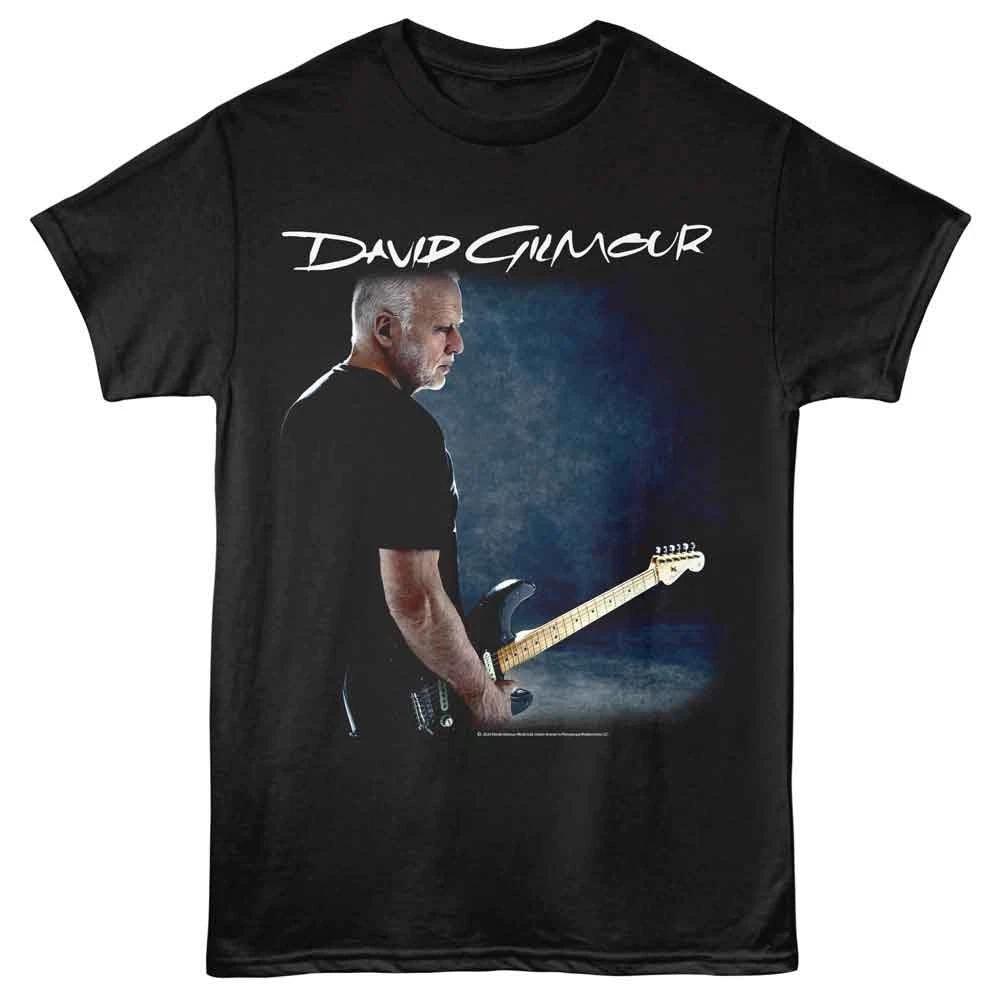 David Gilmour - Picture With Guitar - Front Print Adult Solid T-Shirt - Black