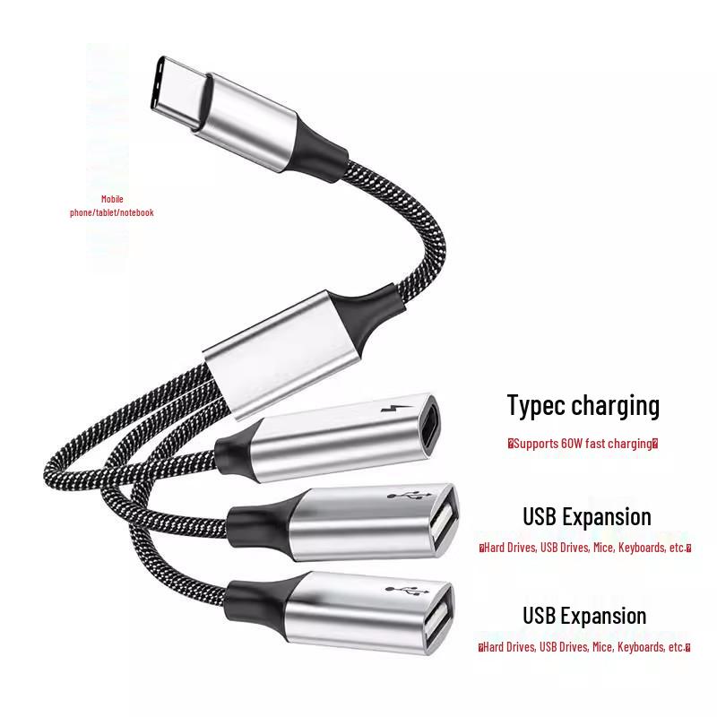 Type-C USB Extender & Charger Adapter: One-to-Four Multi-Function Dock