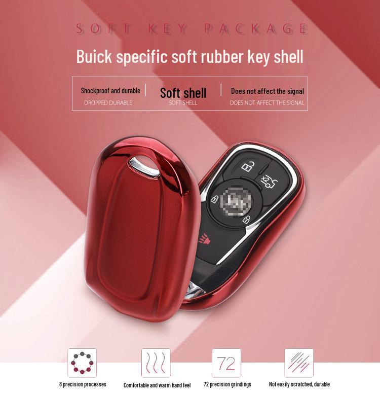 Buick Key Case: Fits LaCrosse, Envision, Verano - TPU Shell Remote Cover with Buckle