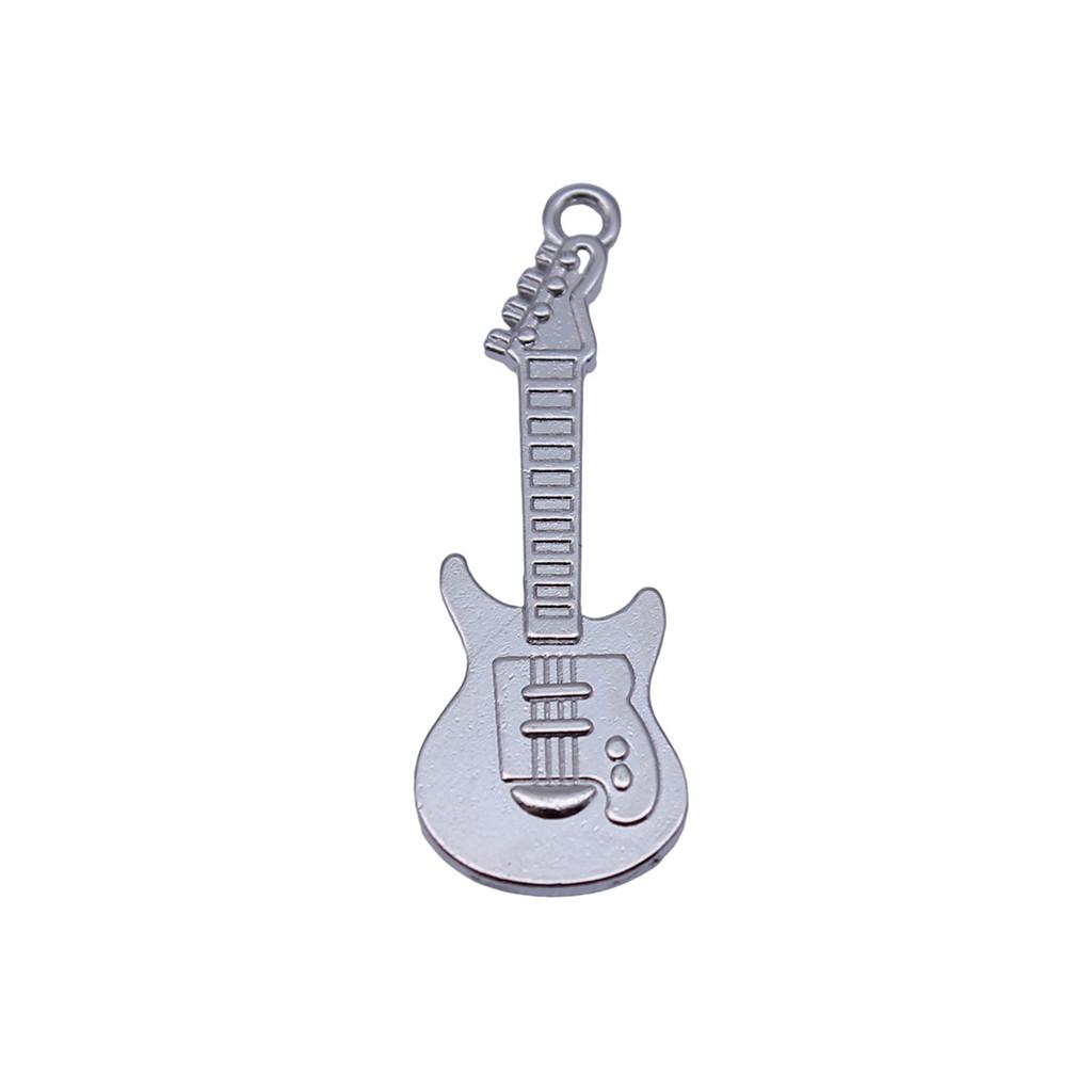 Musical Charms Multi Color Alloy Guitar Pendants For Music Themed Jewelry Making