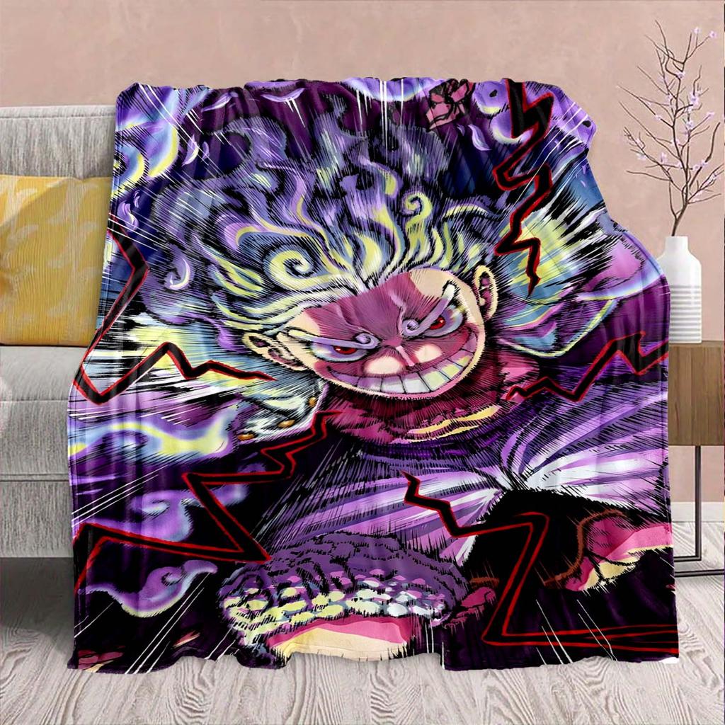 One Piece Anime Flannel Blanket - Soft Warm Perfect for Sofa, Bedding Camping Travel Office Home Decor -QJY