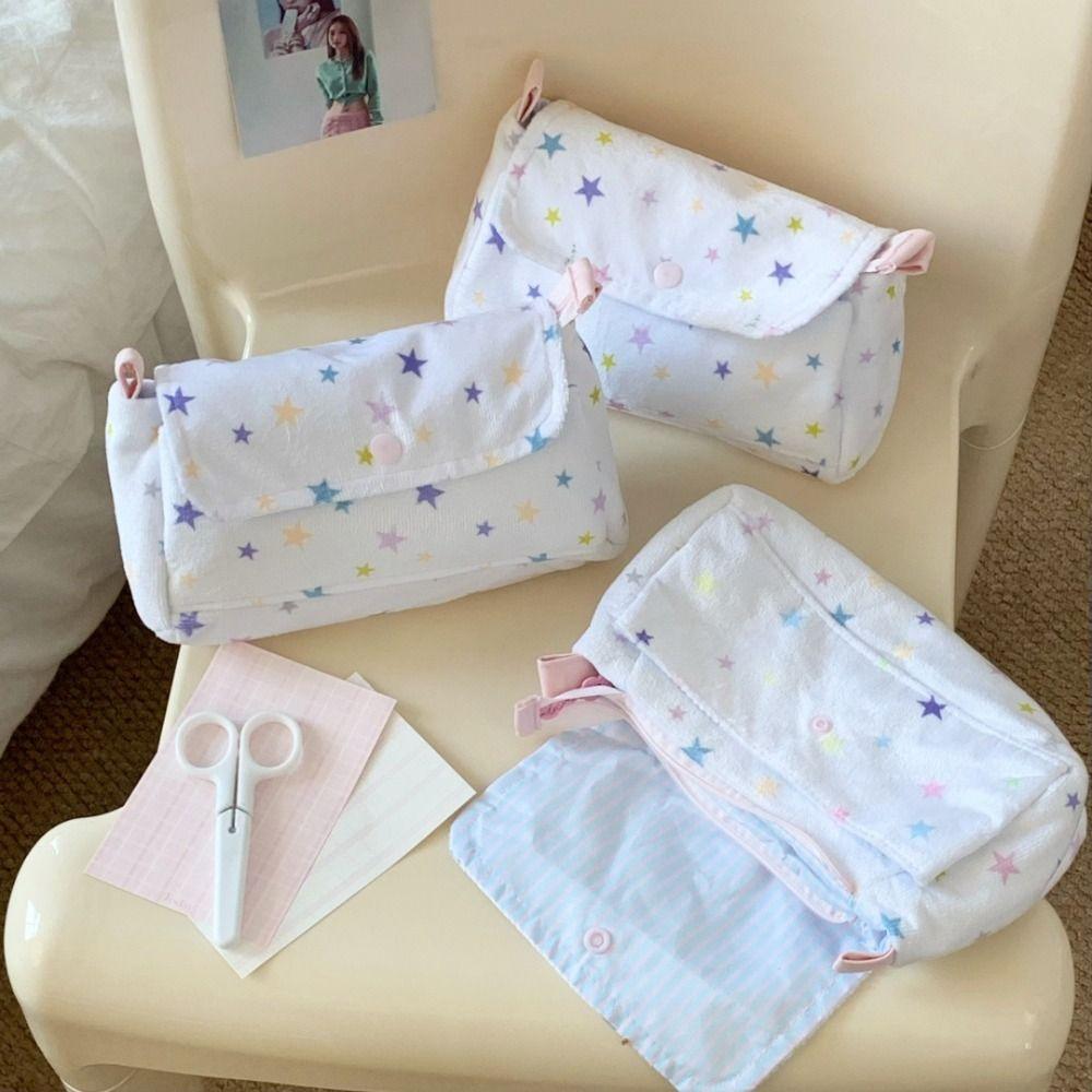 Printed Pencil Storage Bag Large Capacity Zipper Stationery Pouch Back To School