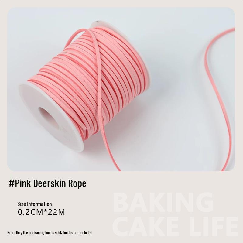 Korean Suede Leather Ribbon with Rope for Flower Packaging, Gift Wrapping, Cake Decoration, and Velvet Tie.