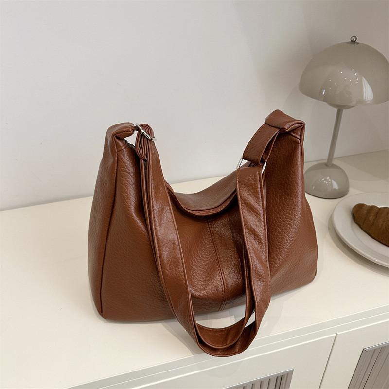 Stylish Soft Pu Tote Bag For Women With Ruffled Design In Black White Or Brown