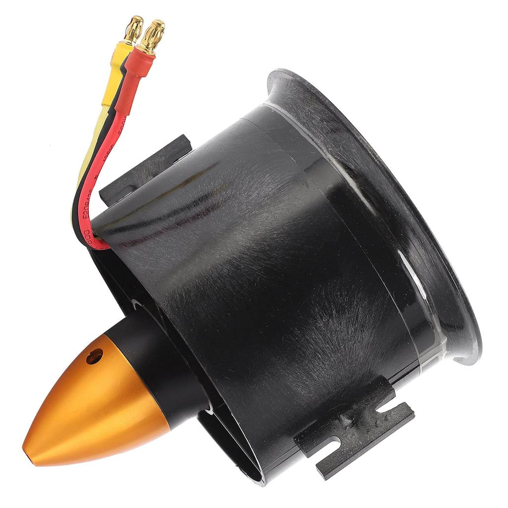 QX-Motor 70mm Efficient 6-Blade Ducted Fan with QF2822-3000KV Brushless Motor for RC Airplanes, Black Aluminum Alloy + Plastic Set for RC Hobbies