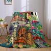 Fairy Mushroom Flannel Blanket Warm Soft Halloween Christmas Couch Warm Cozy Decorative Decor Gift For All Season