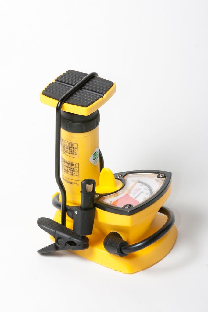 Panaracer Bicycle Pump, Foot-Operated, Compatible with All Valves, Includes Ball/Float Adapter, Yellow, SG Standard Compliant, FTP-YBG-S