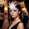High-End Sparkle Rhinestone Mask Mysterious Style Half-Face Mask Elegant Cosplay Mask  Women