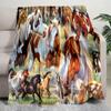 Horse Dark Blanket Suitable All Seasons Soft Comfortable Sofa Office Nap Travel Birthday Gift Christmas Present