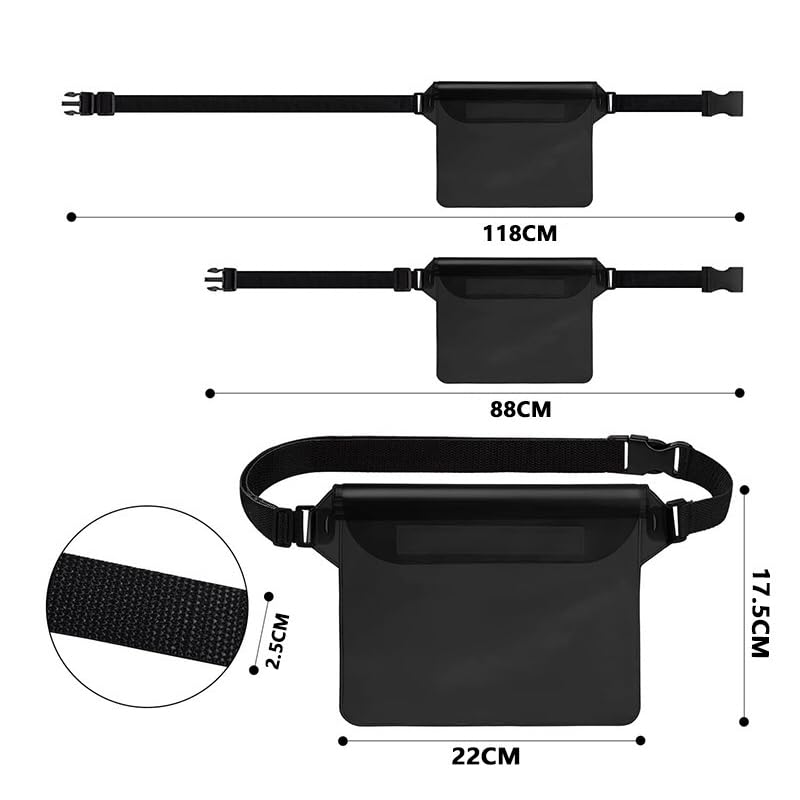 NASSIA Waterproof Pouch, Set of 2, IPX8 Smartphone Case, Black/White (Set of 2 White)