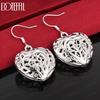 925 Sterling Silber Durchbrochene Herz-Anhänger Ohrringe - Exquisites Geschenk Schmuck