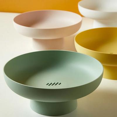 Prato de frutas redondo dreno cesta de frutas estilo moderno recipiente para balcão de cozinha mesa peça central decoração para casa