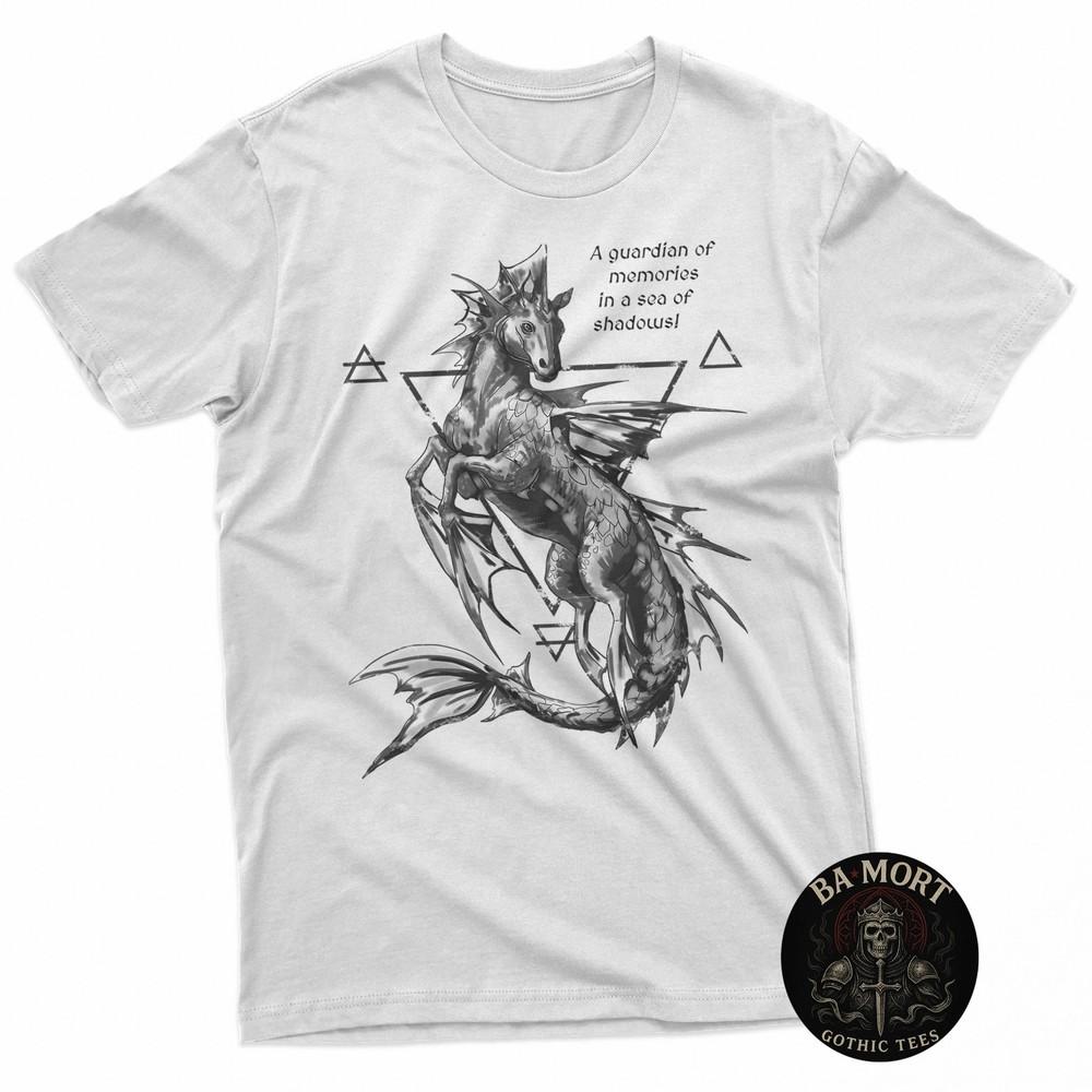 

Alchemy Sea Guardian Sacred Geometry Fantasy Sea Horse TShirt Unisex T-Shirt XXXL