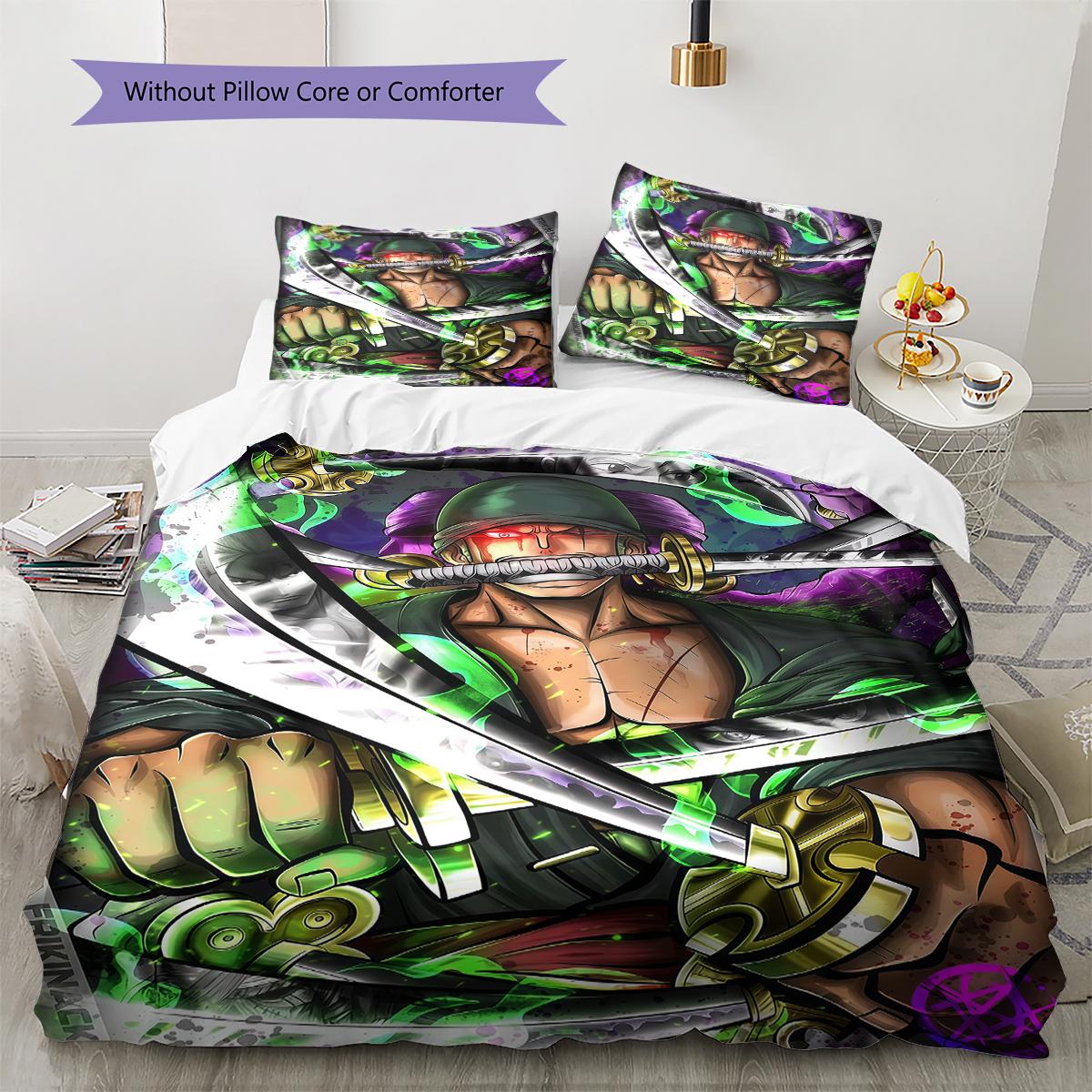One Piece Roronoa Zoro Duvet Cover - Soft Comfortable, Children Bedding Gift, Extra Large Different Sizes -HE106 135x200cm