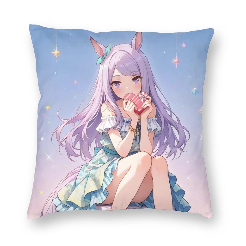 Umamusume Pretty Derby Mejiro Pillowcase Soft Polyester Cushion Cover Decoration Pillow Case Cover Home Square 45*45Cm