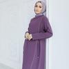 Side Tie Long Sleeve Plus Size Muslim Women Dress Abaya