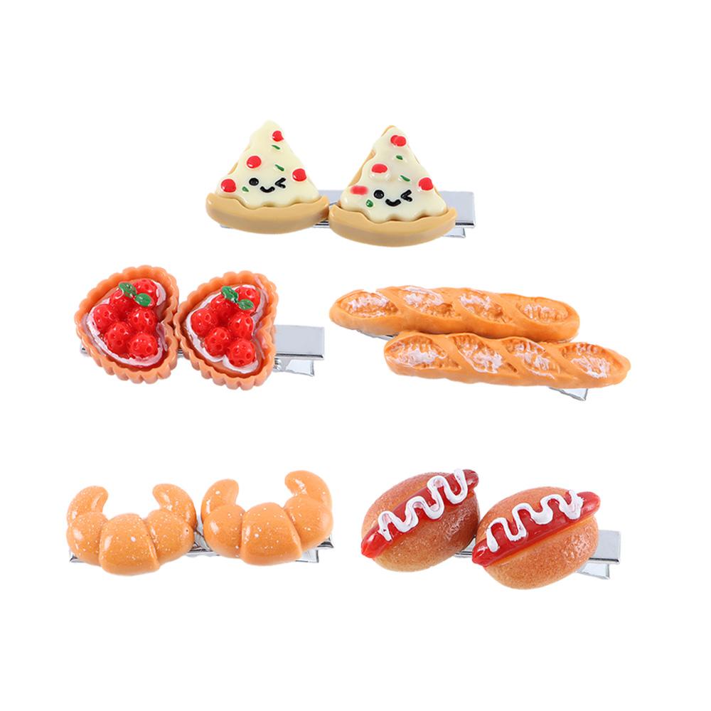 Food Croissant For Girls Hot Dog Duckbill Side Clips Women Hair Clips Korean Barrettes BB Hairpins