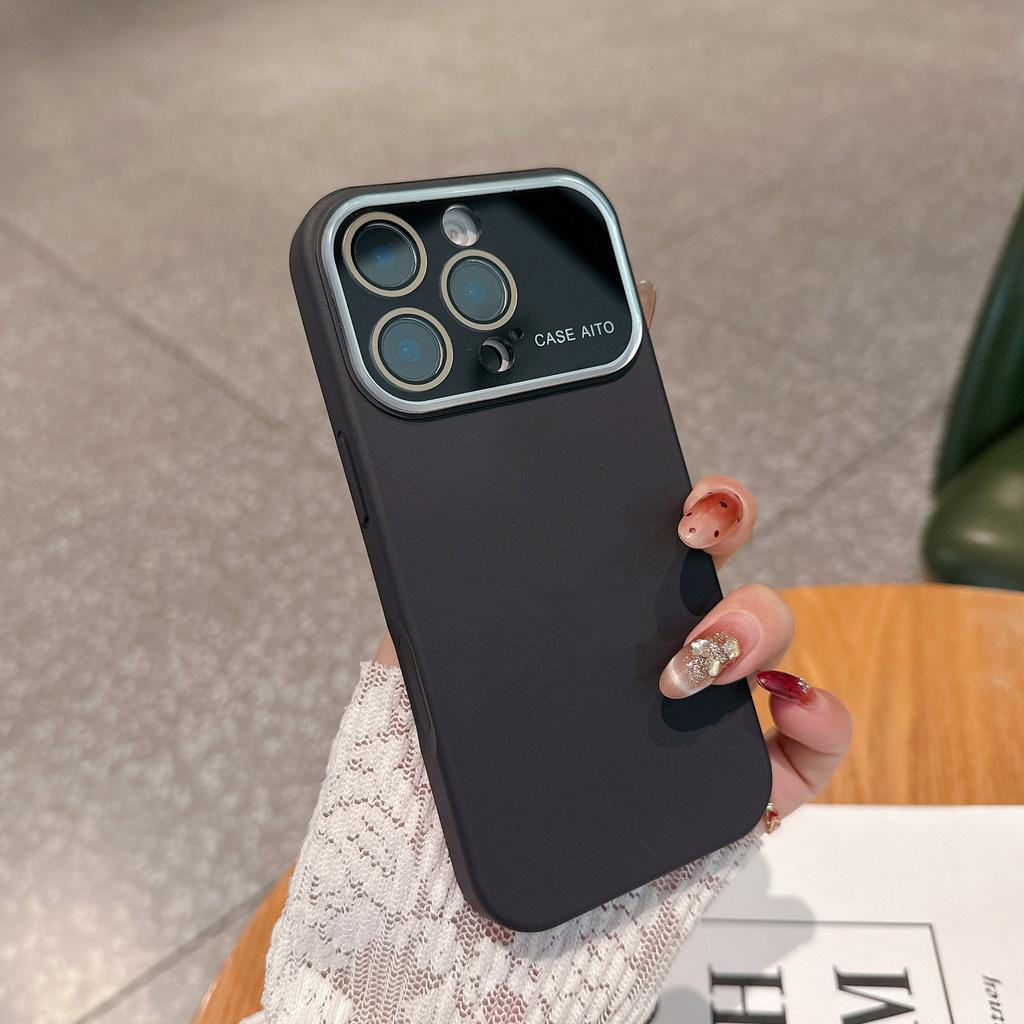 Large Window Camera Protection Silicone Case For iPhone 17 16 15 14 13 12 11 Plus Pro Max Solid Color Matte Shockproof Cover