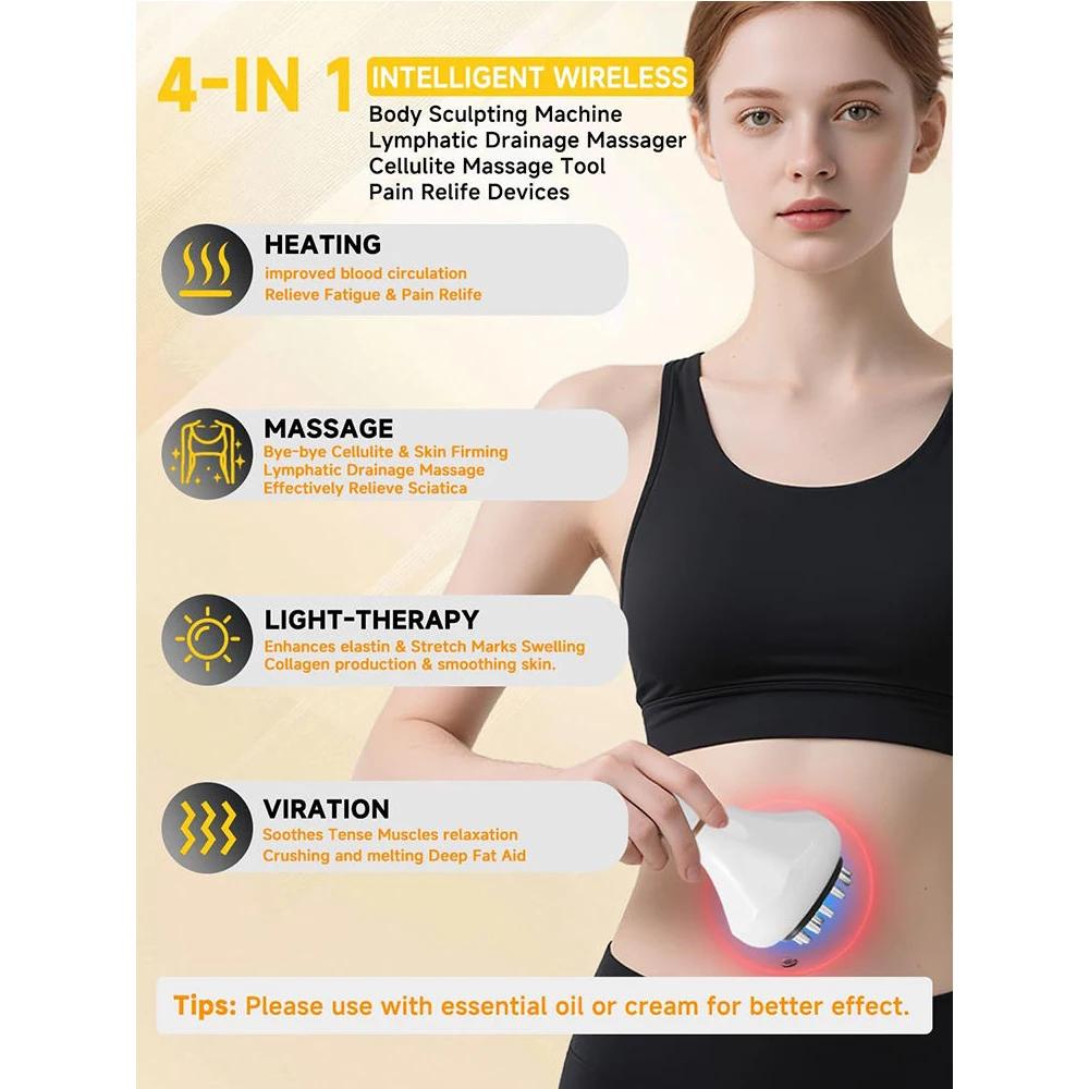 Shaping Massage Brush Meridian Comb With Infrared Heating Lymphatic Drainage Massager Anti Fat Quality Relief Back Pain
