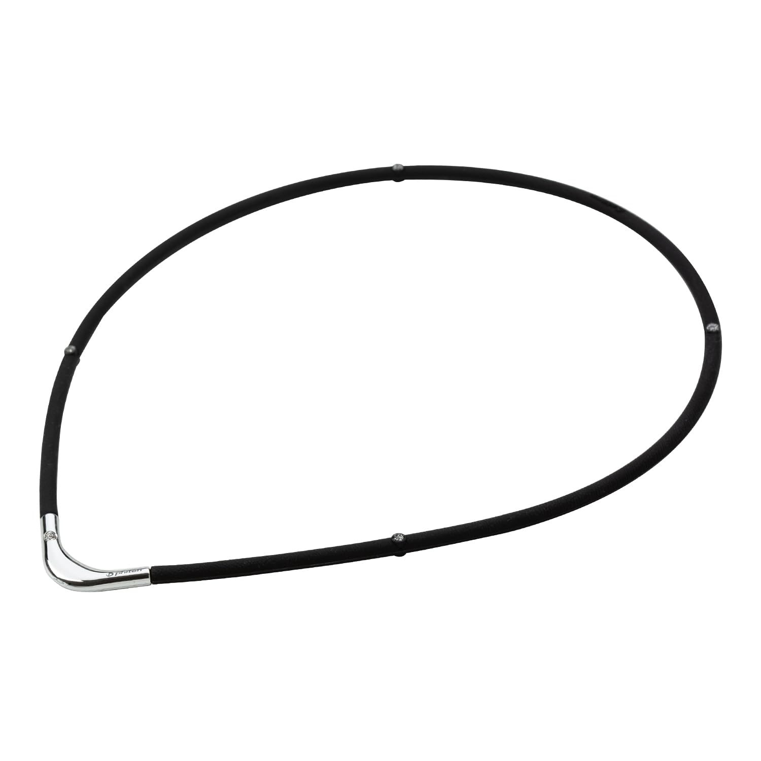 

phiten RAKUWA Magnetic Titanium Necklace 55cm and Neck and Neck Blood Men and Women S- Black/Silver [Shoulder Relief] [Stiffness Relief] [Stiffness