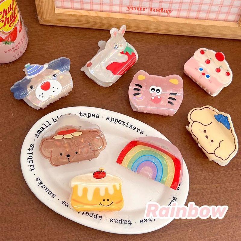 1pc Cute Cartoon Cake with Hair Clip, Sweet Girl, Wind Broken Hair Clip, Small Shark Clip At the Back of the Head, Girl