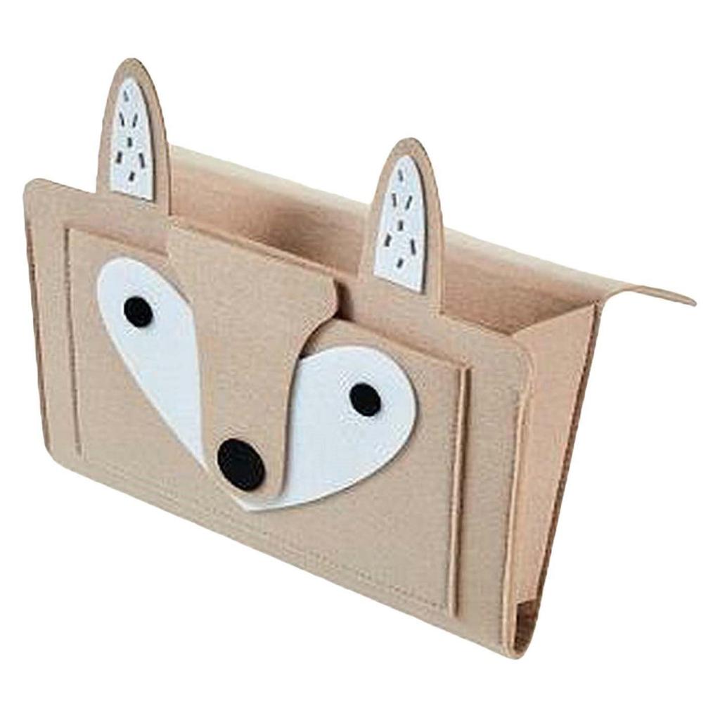 Bedside storage bag, bedside organizer, dormitory cloth basket bed sofa animal classified storage books/glasses/mobile