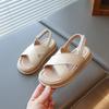 Girls Beach Shoes Open Toes Classic Kids Sandals Soft Sole Soild Color 2025 Summer New Children Casual Flats Non-slip Hook&loop