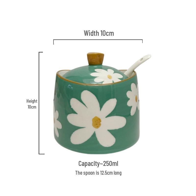 Luxurious High-Value Ceramic Seasoning Jars: Heat-Resistant Lard, Chili Oil, Sugar & Salt Containers for Home Kitchen.