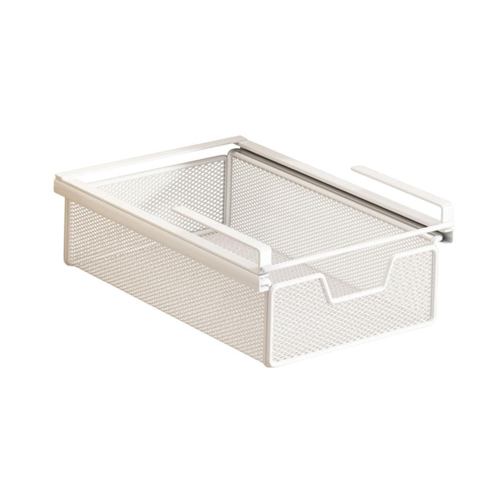 Under Shelf Storage Organizer Steel Pull Out Basket Hanging Drawer Tray Shelf for Wardrobe Kitchen XS