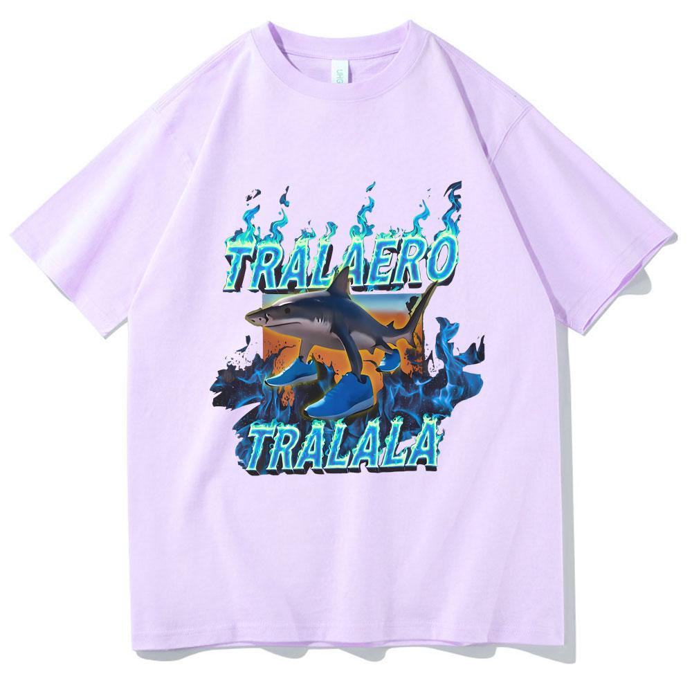 Fashion Tralalero Tralala Funny Shark with Shoes Meme T Shirts Men Casual Humor Tshirt Man Gothic Vintage Short Sleeve Tshirt