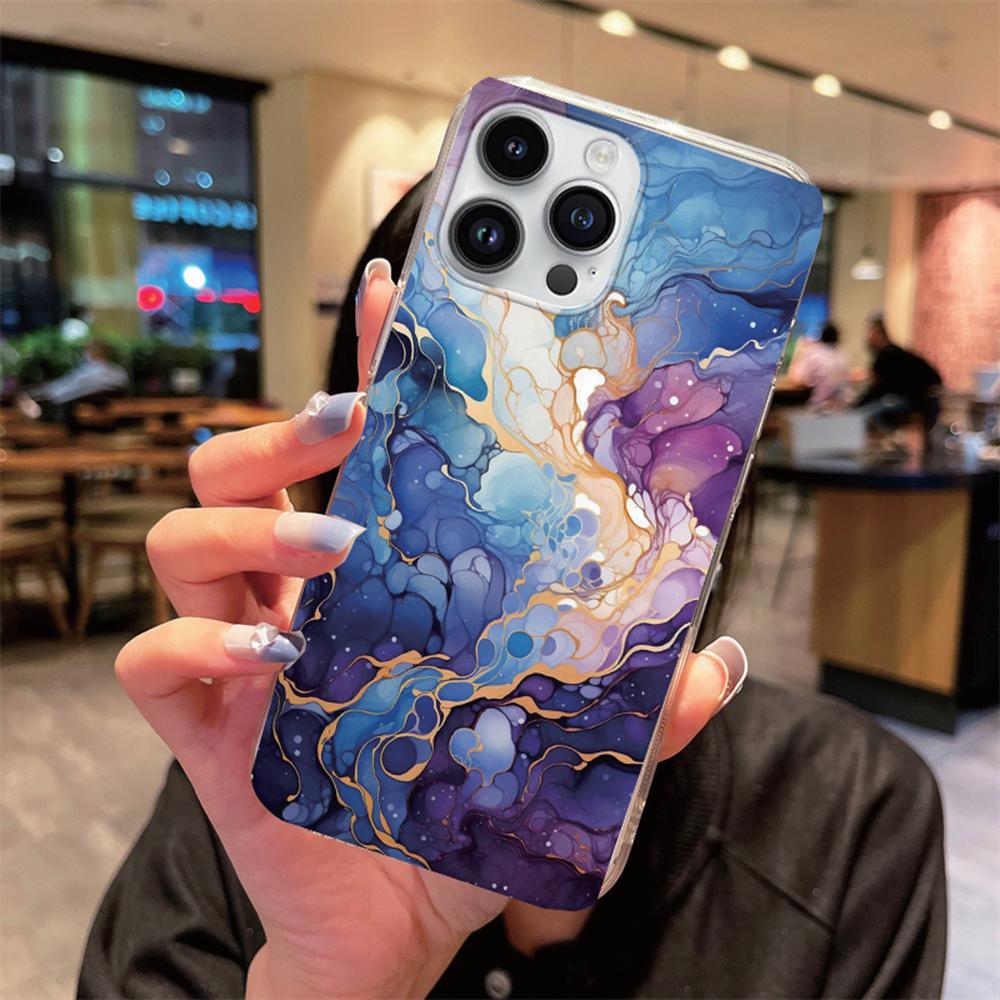 For Apple iphone 12 Pro Max 14 13 Plus Clear Cover Transparent for Artistic Pink Marble White Brown Leopard Print Phone Case TPU