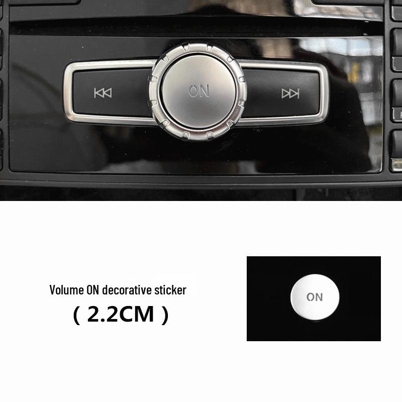 Mercedes Volume ON Button Decorative Sticker for C-Class, E-Class, GLK300, GLA00, CLA220 Interior