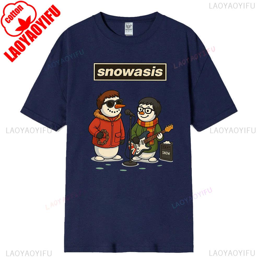 Snowasis Christmas TShirt Funny Snowman Band Shirt Festive Music Lover Tees  Harajuku High Quality Cotton Tops Streetwear