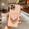 Applicable to Apple 17PLUS mobile phone case love airbag invisible bracket 16Pro bracket 13 fine hole 15 electroplated TPU