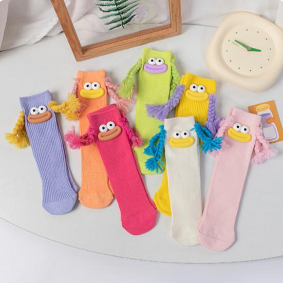 Funny Fuzzy Socks Colorful Cartoon Expression Socks with Braided And Lips Cotton Novelty Footwear for Casual Wear