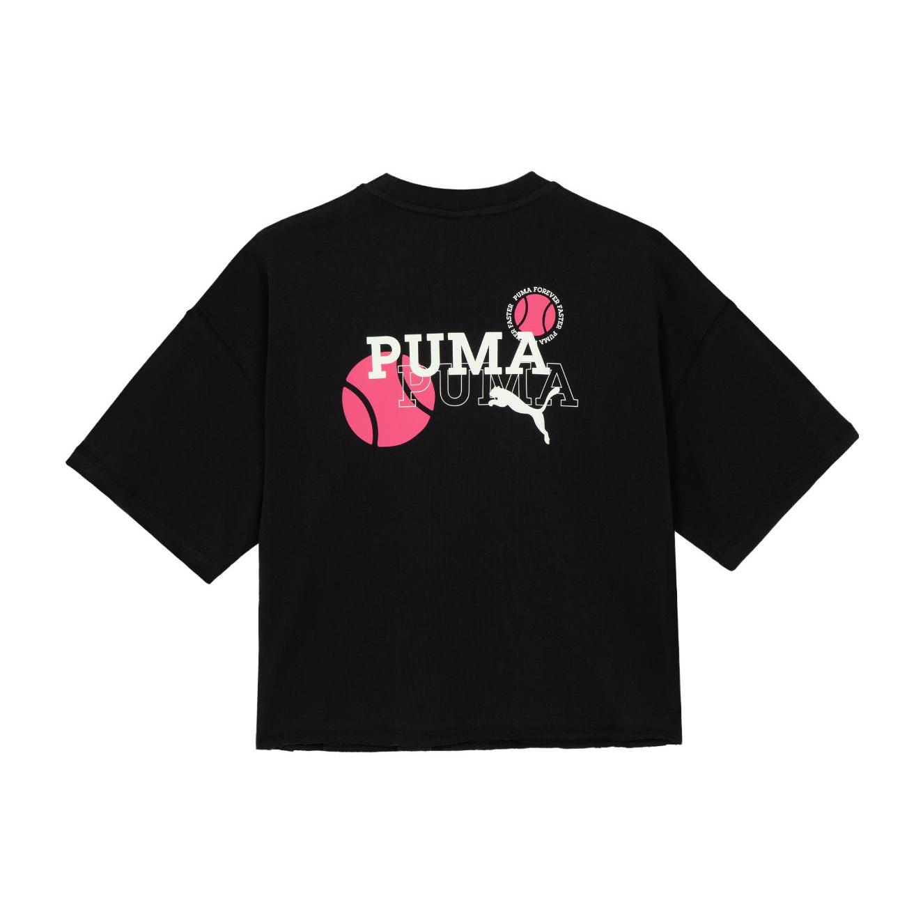 

New PUMA Drop Shoulder Sleeve T Shirt Women s Black 622963-01 S