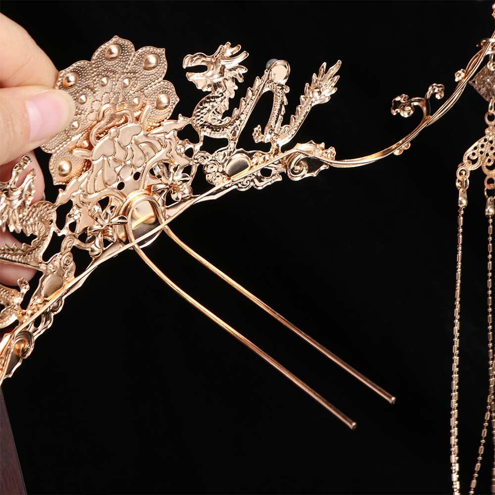 Golden Hair Accessories Zinc Zinc Alloy Bride Coronet Vintage Bridal Headwear  Wedding Photos