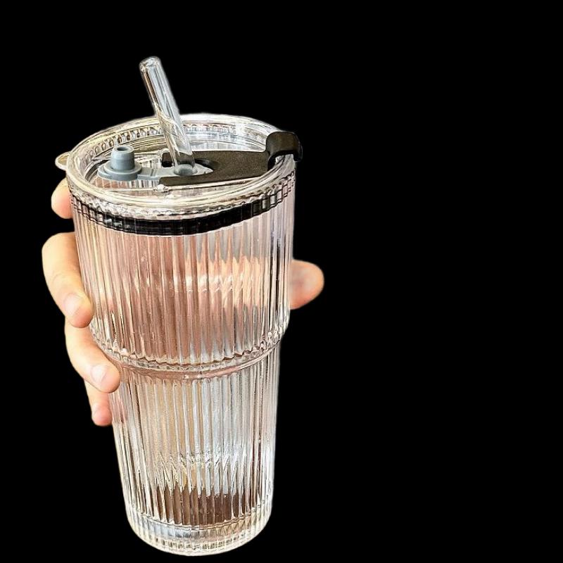 

Shangqi Vertical Striped Glass Straw Cup