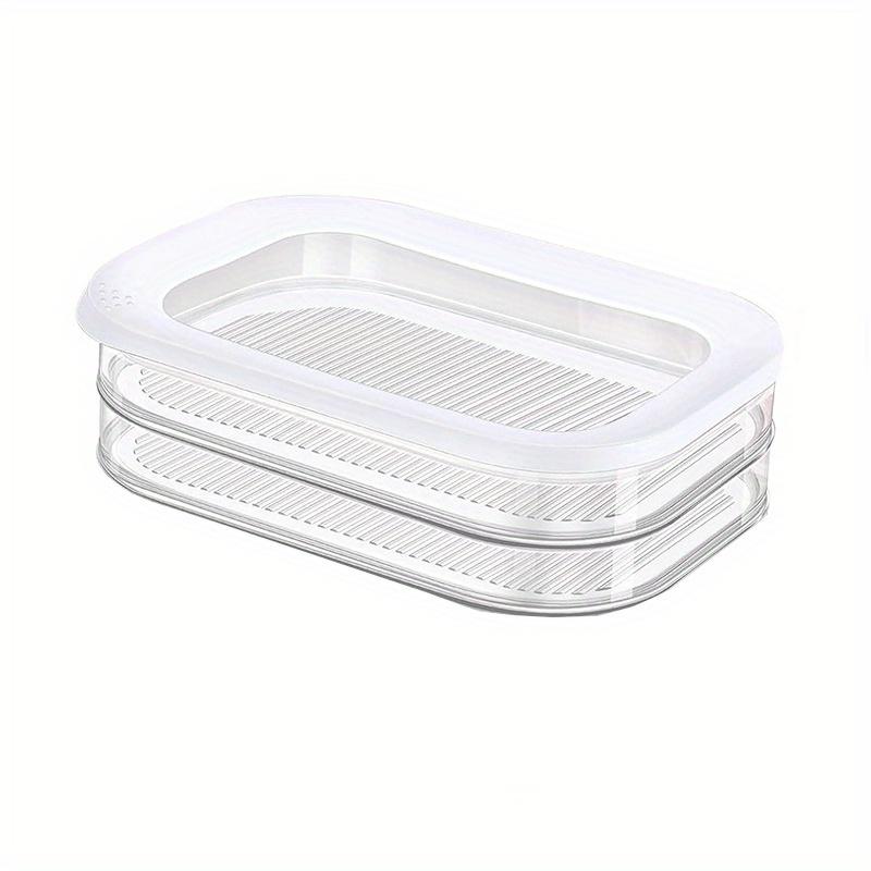 

2-layer stackable meat refrigerator set with lid - safe refrigerator storage box for vegetables, fruits and food чистый
