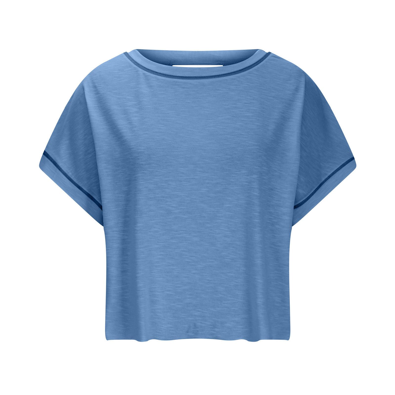 

Hollow Out Backless Loose Outdoor Cool Trendy T-shirt Extra Large королівський синій колір