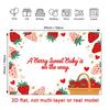 2D Gender Neutral Baby Photography Backdrop with Red and White Strawberries