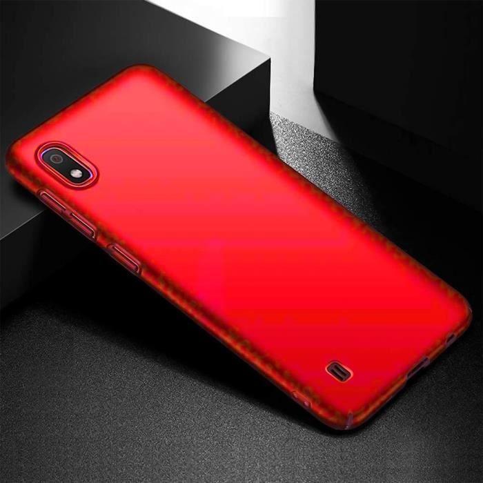 Coque de Protection - PROSHOP - Samsung Galaxy A10 - Silicone Liquide - Pack 2 Verres Trempés - Rouge