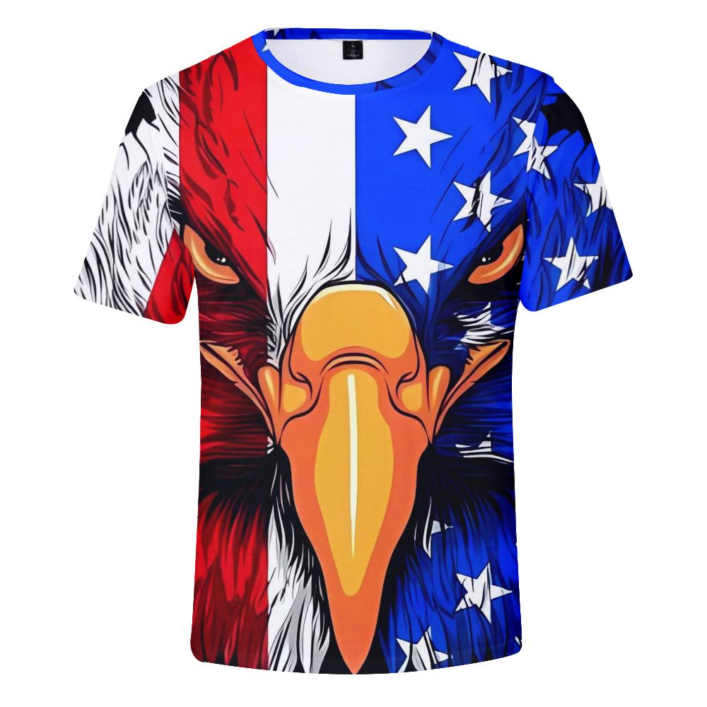 Eagle 3D Printed T-Shirts Regular Teens Mens Streetwear