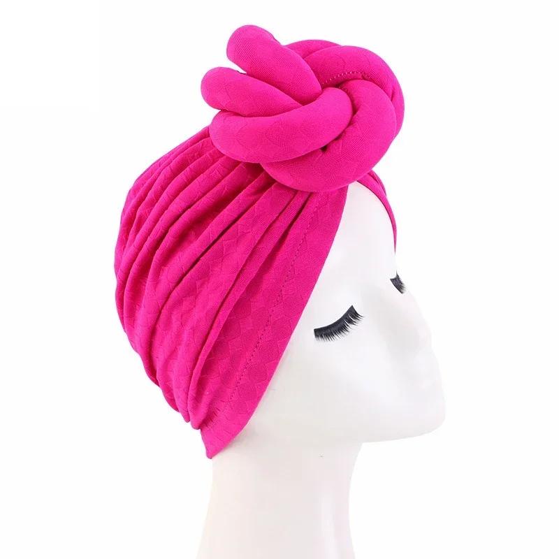 Bowknot Turban Indian Women Muslim Hijab Stretch Chemo Cap Cancer Hat Hair Loss Cover Head Scarf Wrap Beanies Bonnet Headwear