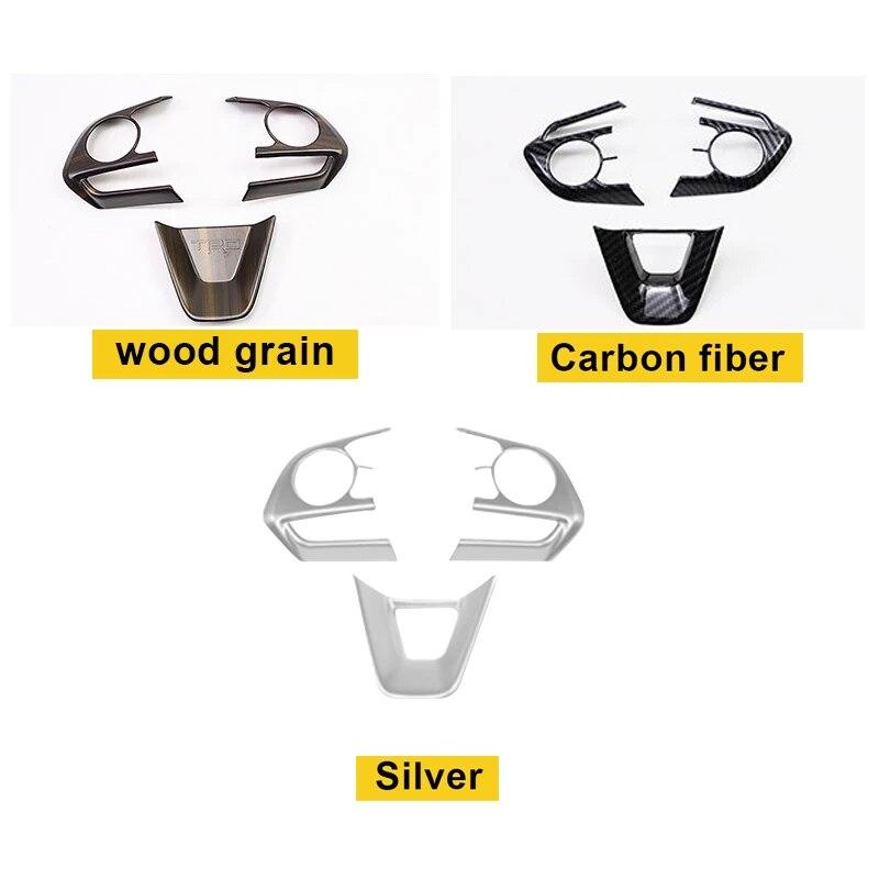 ABS Car Steering Wheel Button Panel Sequins Cover Frame Trims For Toyota Rav4 RAV 4 XA50    2022 Accessories