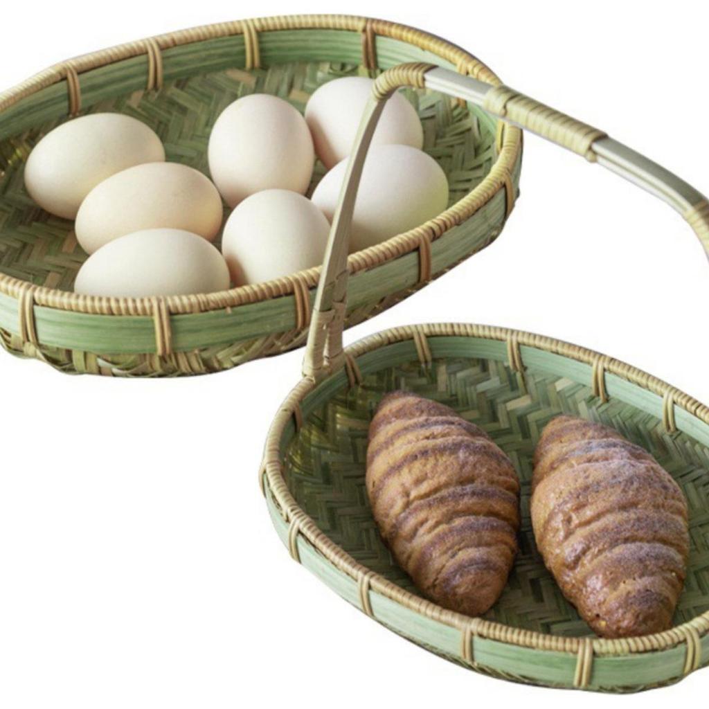 Multi-Use Bamboo Woven Basket: Handbag, Snack Holder, Fruit Tray, and Pastry Organizer