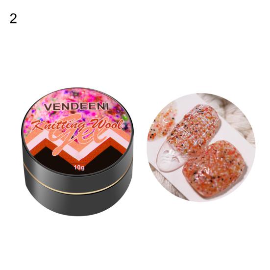 10g Nail Art Gel Easily Applying Non-Floating Natural Extract Safe Decoration Sequin Color Lattice Polish for Female