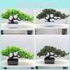 Indoor Faux Pine Bonsai Plant Decorative Plastic Green Tree For Home Decor