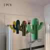 2pcs 2 Cactus Bathroom Storage Rack | Plastic Door Clip Hook, Portable Shower Hook, Hook For Towels, Clothing, For 8mm Bathroom