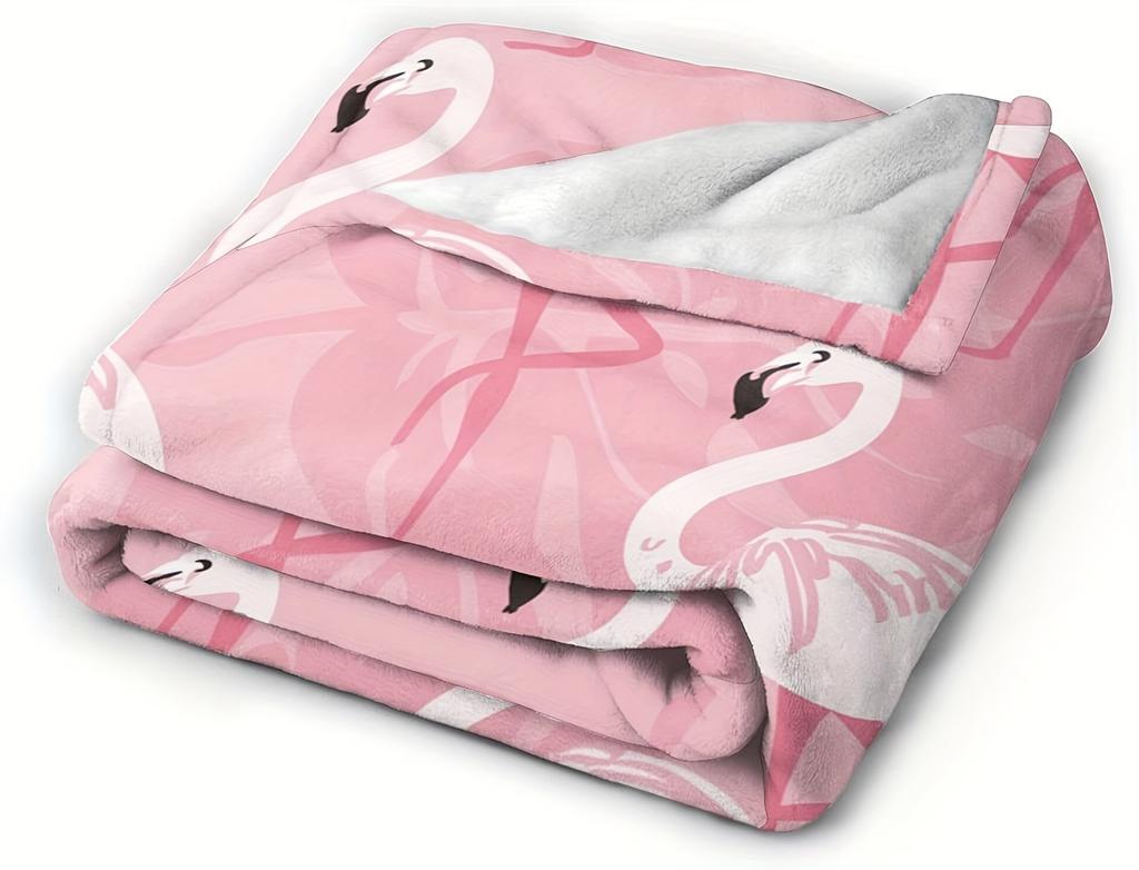 Red Flamingo Flannel Blanket - Super Soft | Perfect Couch/TV Blanket for Home | Ideal Gift for Friends